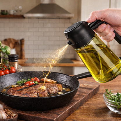 Portable Glass Oil Spray and Pour Pot