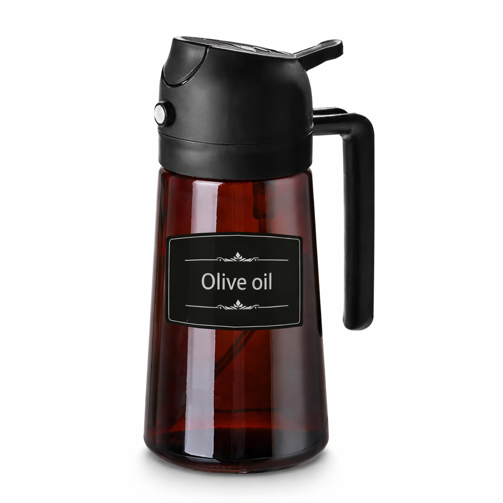 Portable Glass Oil Spray and Pour Pot