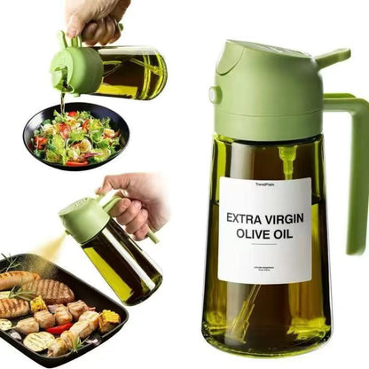 Portable Glass Oil Spray and Pour Pot
